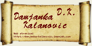Damjanka Kalanović vizit kartica